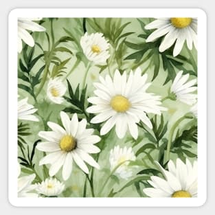 Watercolor Wildflower Daisy Pattern 2 Sticker